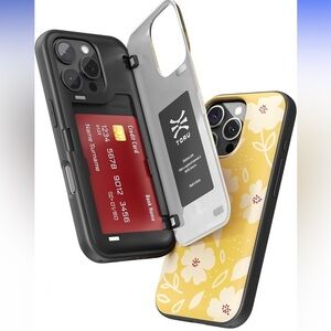 Iphone 16 pro max wallet case holds 2 cards in hidden cover